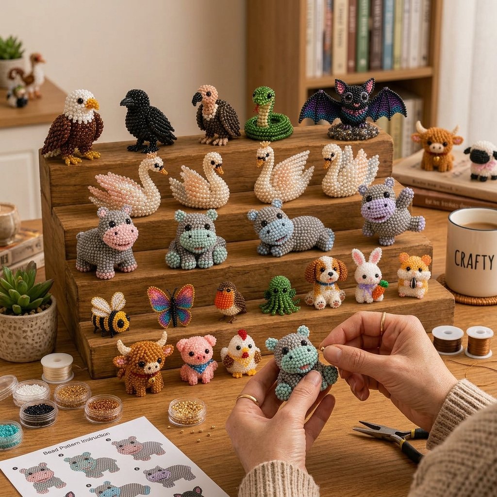 🧵From Tiny Beads to “I Made This!” — Create 4 Adorable 3D Animals at Home