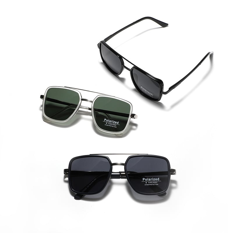 Polarized Geometric Aviator Sunglasses