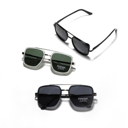 Polarized Geometric Aviator Sunglasses
