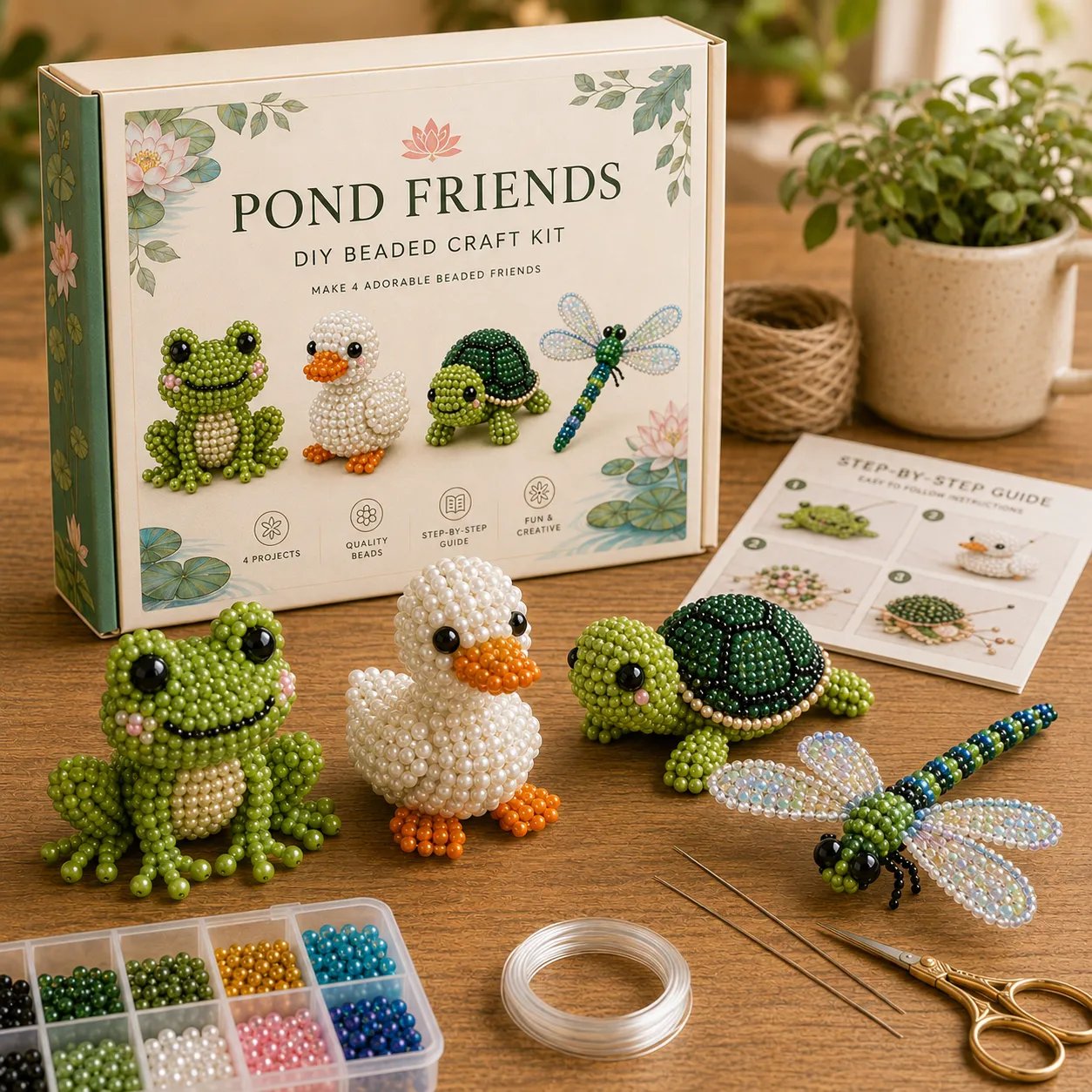 🧵From Tiny Beads to “I Made This!” — Create 4 Adorable 3D Animals at Home