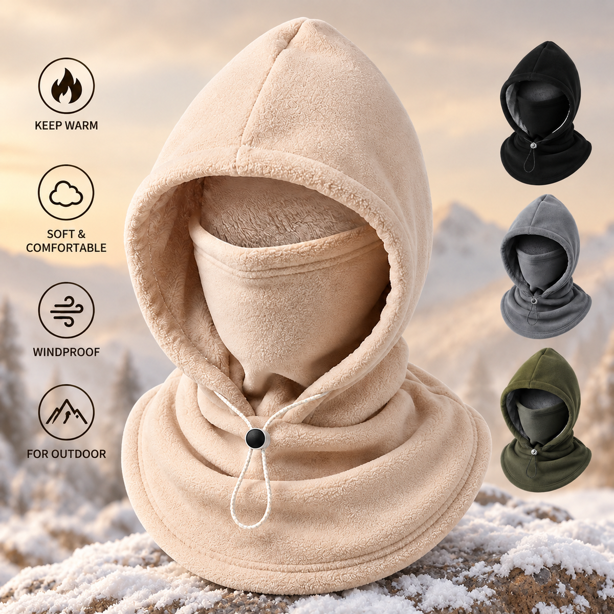 3-in-1 Winter Fleece Balaclava Hood 🧣❄️ Complete Winter Coverage from Head to Neck (📦 Free Shipping on 2+)