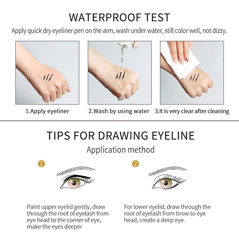 6-Pack Eyeliner Pencil Waterproof Colored Paste Liners with Metallic & Shimmer Finishes Smudge-Proof
