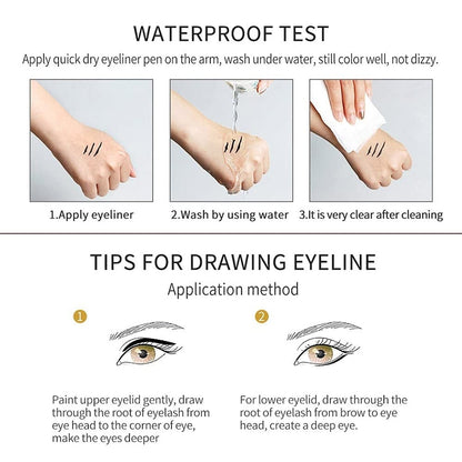 6-Pack Eyeliner Pencil Waterproof Colored Paste Liners with Metallic & Shimmer Finishes Smudge-Proof