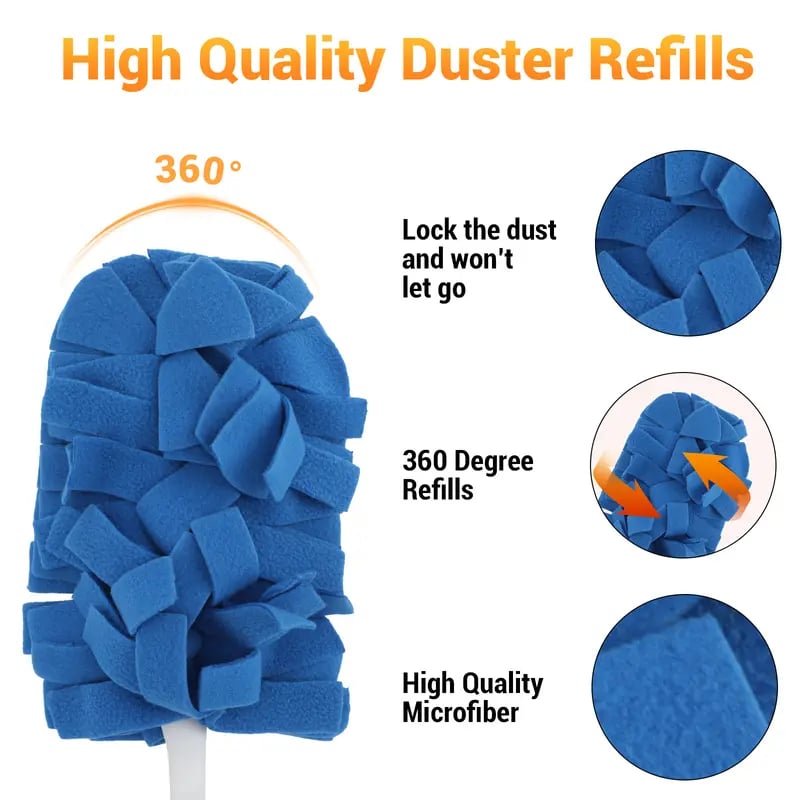 ✨The "Zero-Dust" 360° Electrostatic Wand (Washable & Reusable Kit)