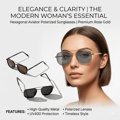 Polarized Geometric Aviator Sunglasses