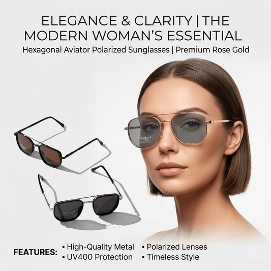 Polarized Geometric Aviator Sunglasses