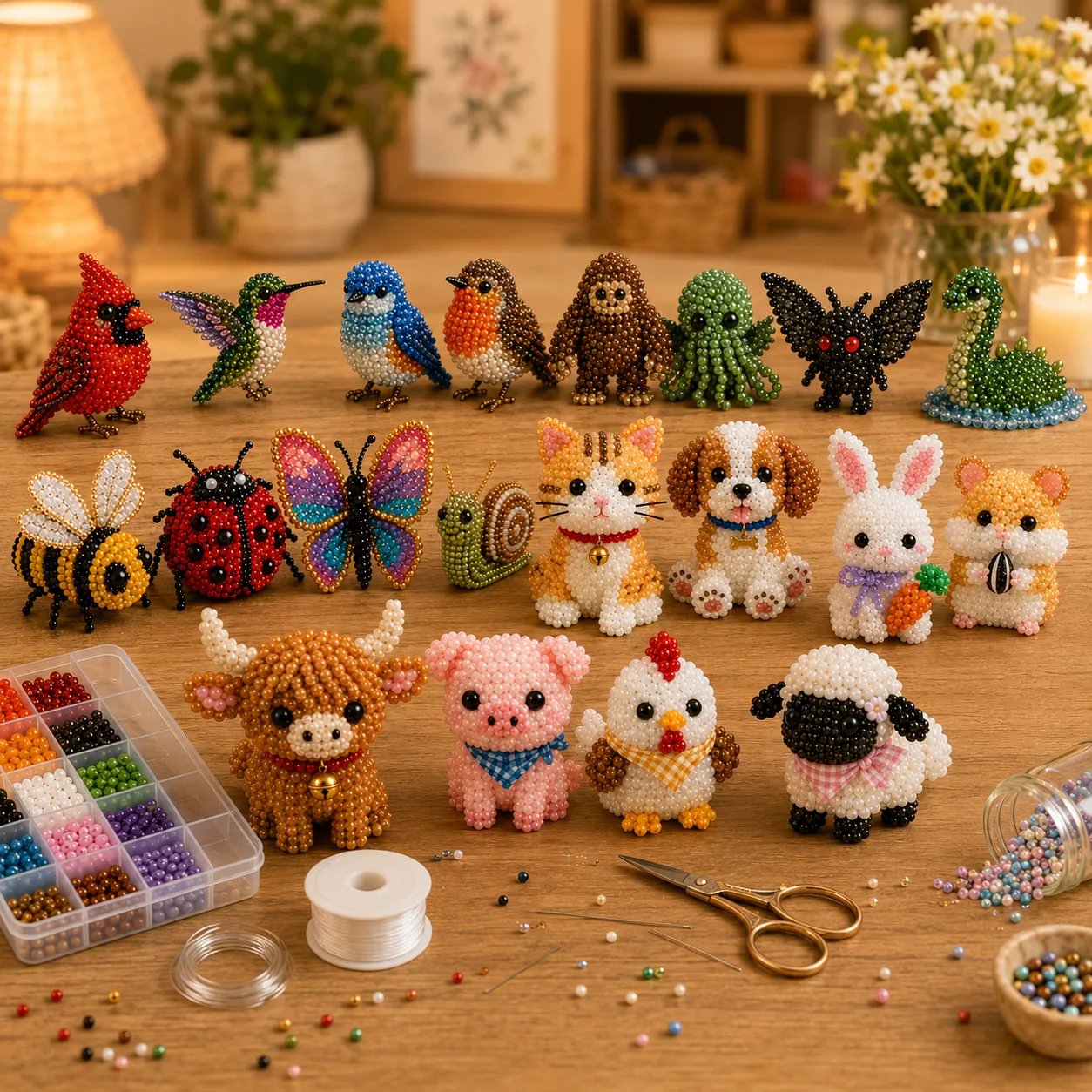 🧵From Tiny Beads to “I Made This!” — Create 4 Adorable 3D Animals at Home