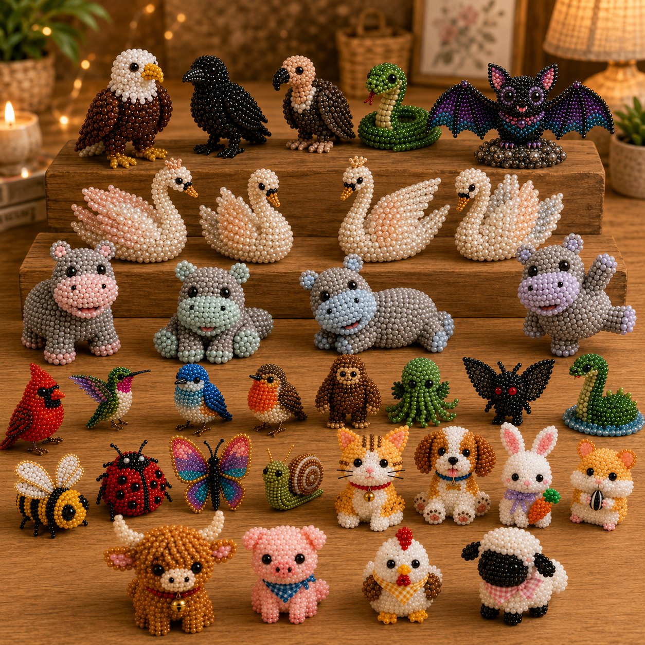 🧵From Tiny Beads to “I Made This!” — Create 4 Adorable 3D Animals at Home