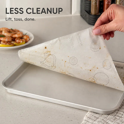 ⏳ Last Day 50% OFF | 🍳✅Recipe-Printed Baking Paper for Easy Oven Cooking