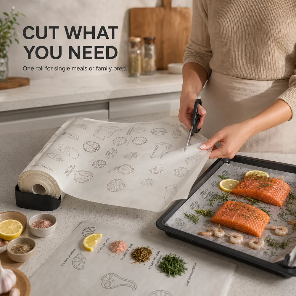 ⏳ Last Day 50% OFF | 🍳✅Recipe-Printed Baking Paper for Easy Oven Cooking