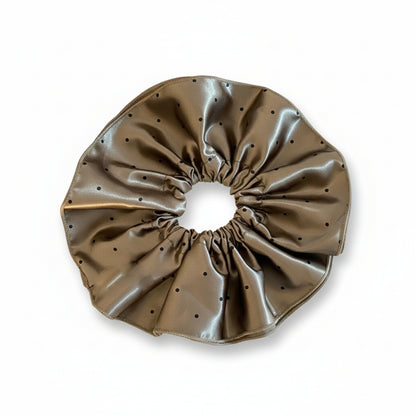 French Polka Dot Satin Scrunchie
