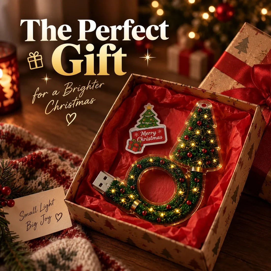 Magical Christmas Projector presented as a festive Christmas gift