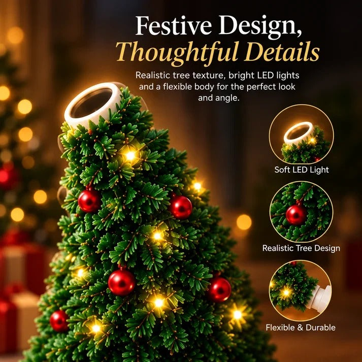 Christmas tree shaped projector with decorative light