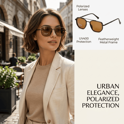 Polarized Geometric Aviator Sunglasses