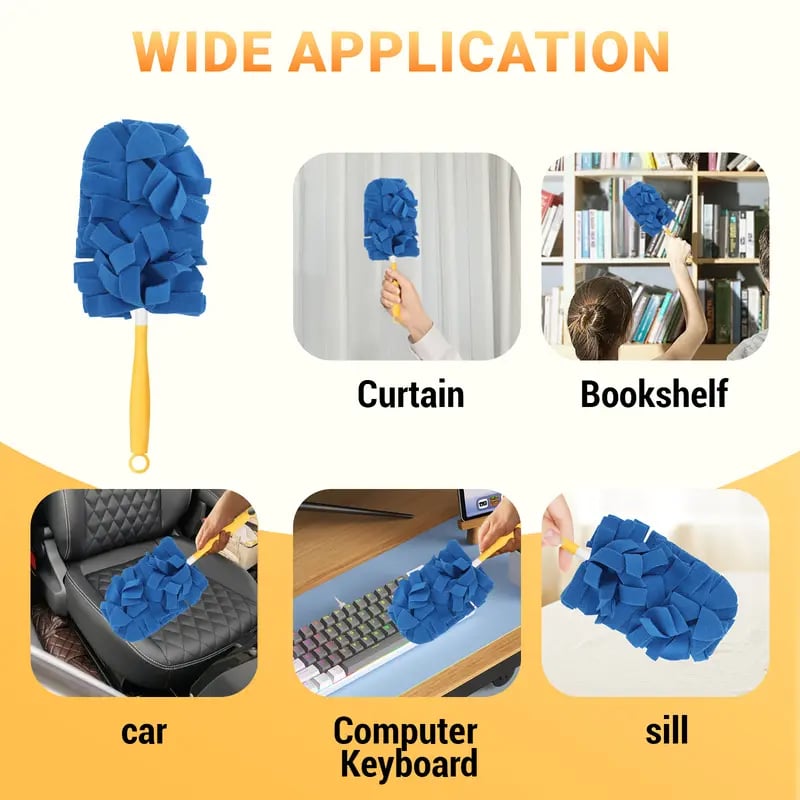 ✨The "Zero-Dust" 360° Electrostatic Wand (Washable & Reusable Kit)