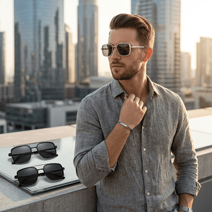 Polarized Geometric Aviator Sunglasses