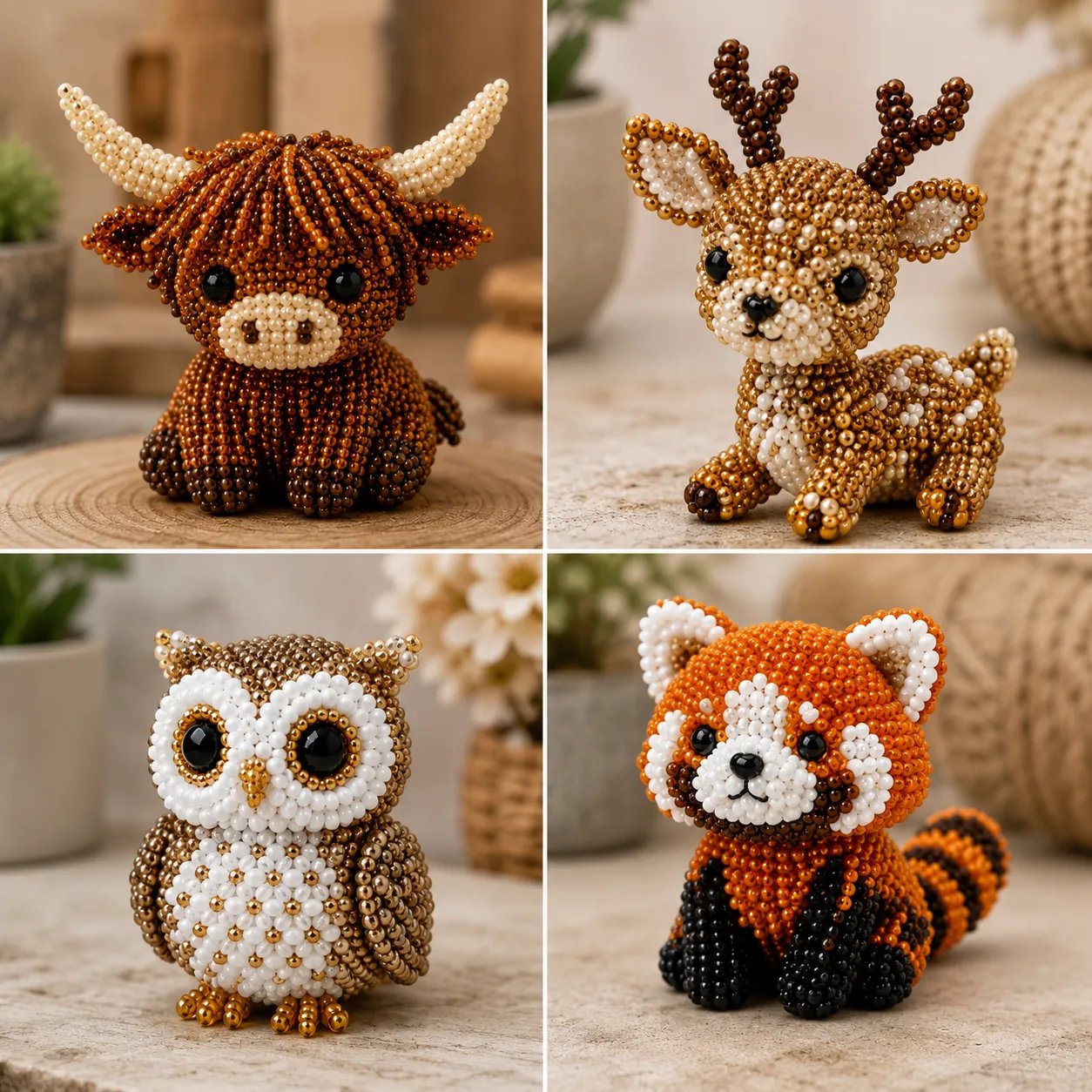 🧵From Tiny Beads to “I Made This!” — Create 4 Adorable 3D Animals at Home