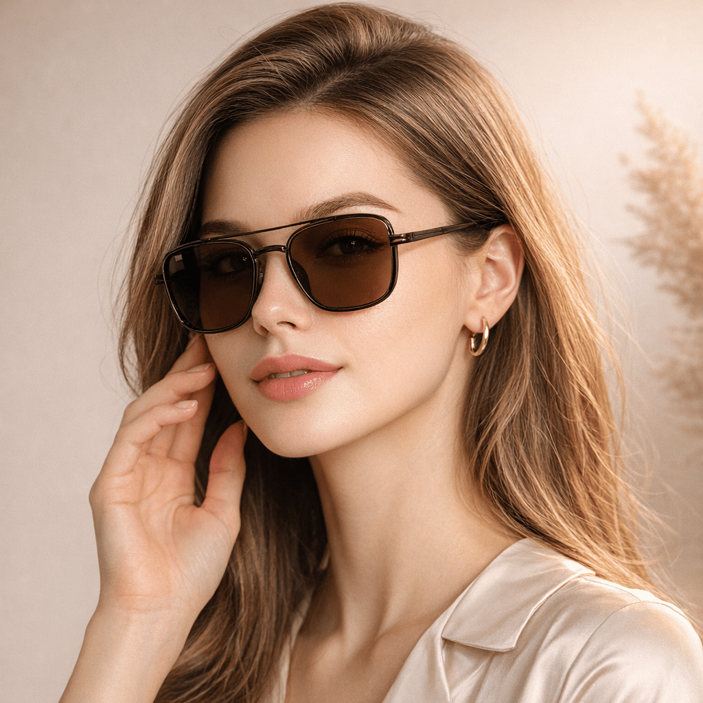 Polarized Geometric Aviator Sunglasses