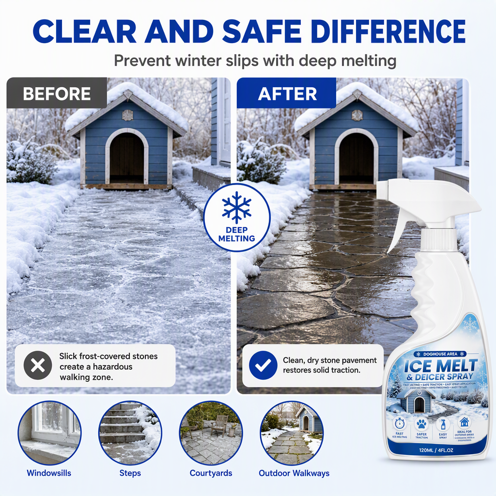 Outdoor Ice Melt Spray — Fast De-Icing for Steps & Walkways