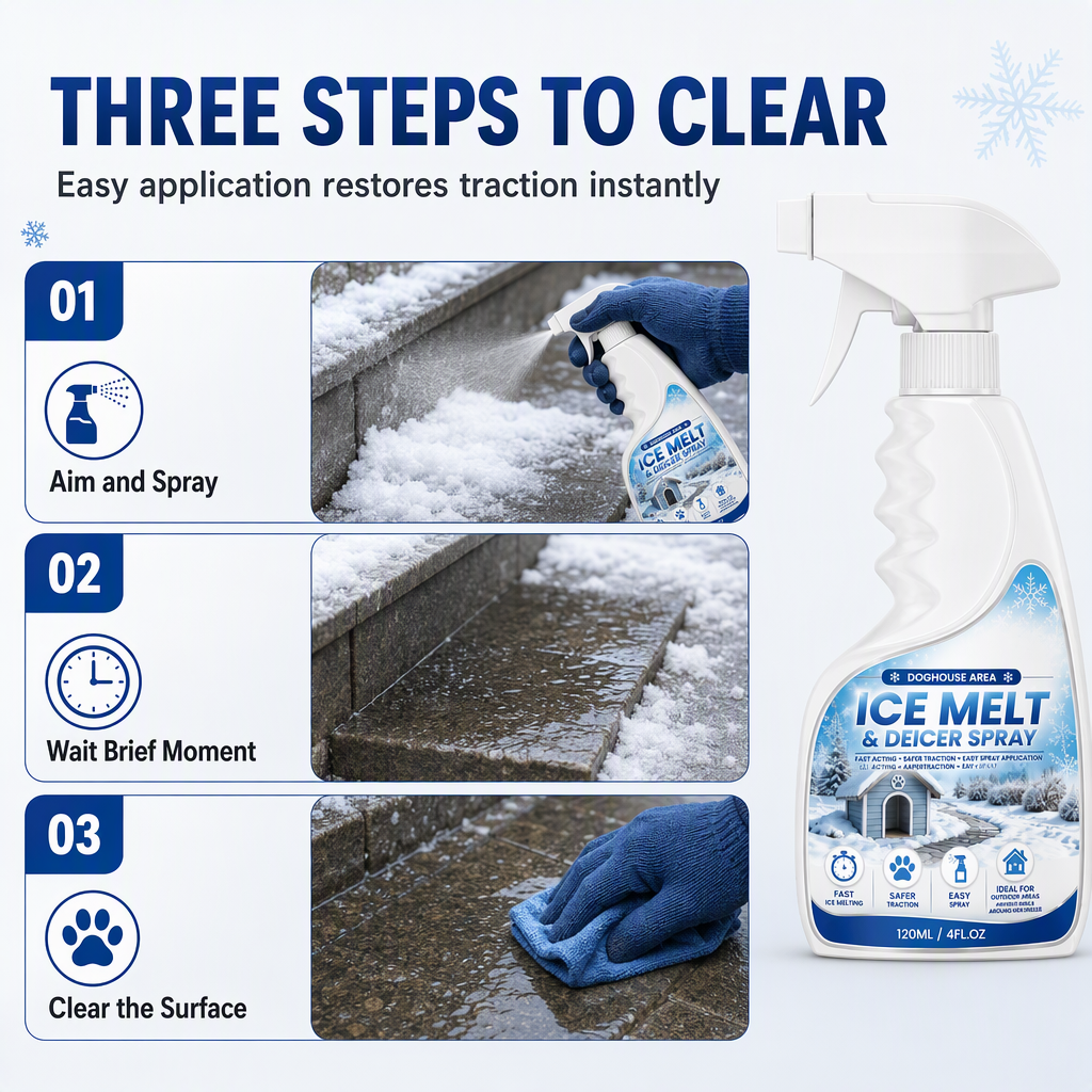 Outdoor Ice Melt Spray — Fast De-Icing for Steps & Walkways